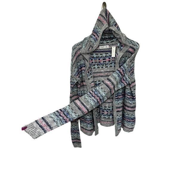 NEW Gilly Hicks Hollister Hoody Cardigan Sweater Xlongsleeves Pink Blue XS S - Picture 1 of 13